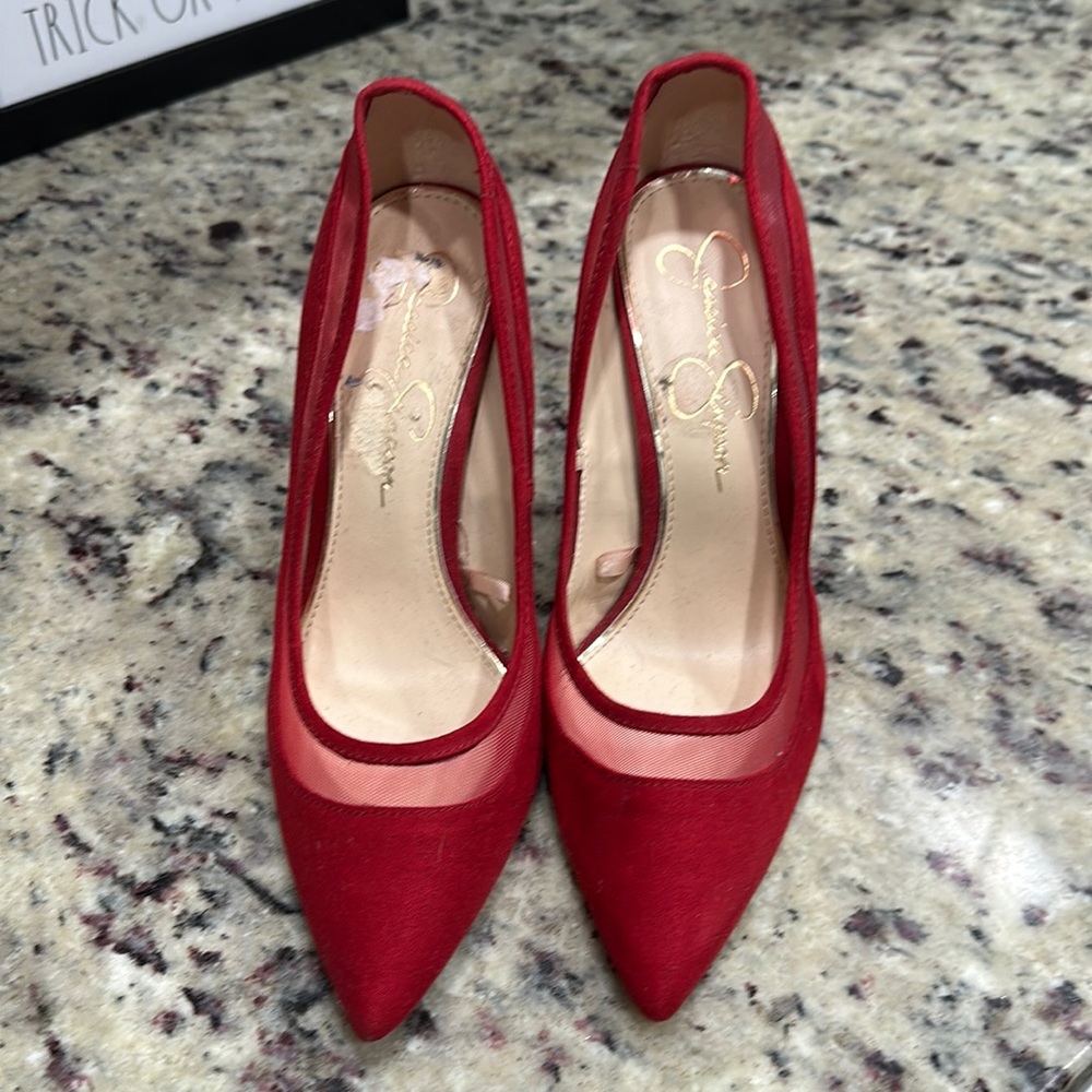 Jessica Simpson red heels